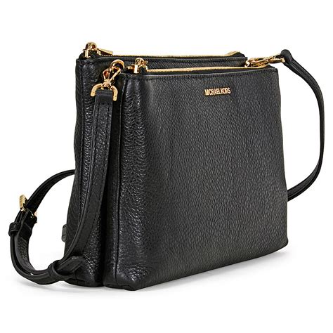 michael kors adele crossbody black|Adele Leather Crossbody Bag .